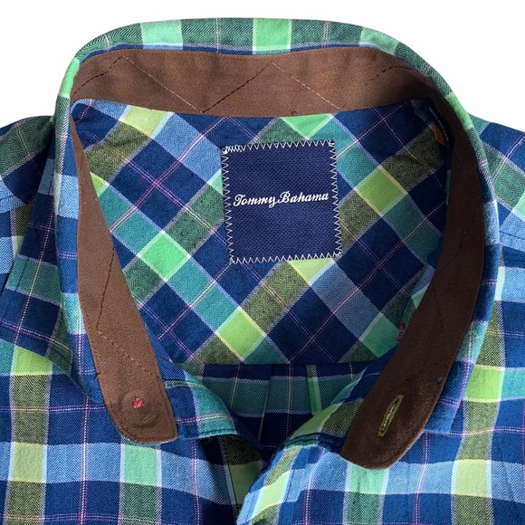 Tommy Bahama Men’s Medium Long Sleeve Shirt Plaid - Picture 4 of 15